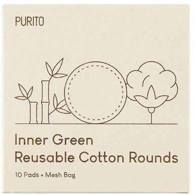 PURITO - Inner Green Reusable Cotton Rounds Set 10x - Minou & Lily