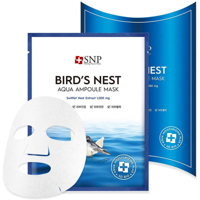 SNP - Bird's Nest Aqua Ampoule Mask 10pcs - Minou & Lily